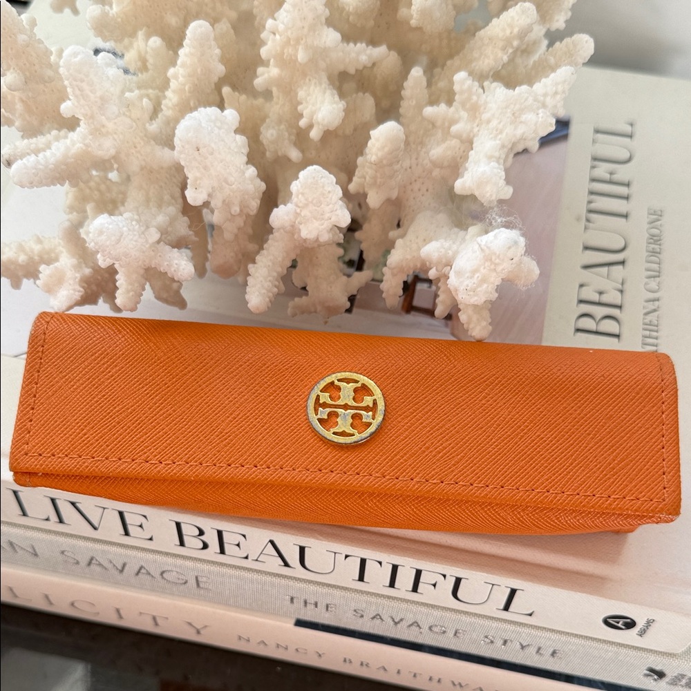 Tory Burch Vibrant Orange Glasses Case